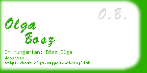 olga bosz business card